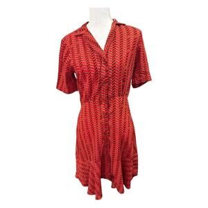 Scotch & Soda Maison Scotch “À La Plage” Printed Shirt Dress, Size S